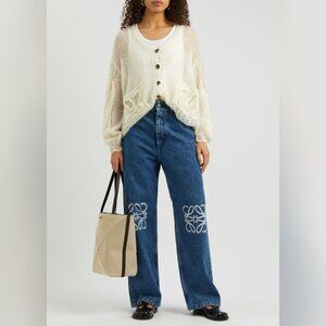 Loewe Anagram open-knit mohair-blend cardigan